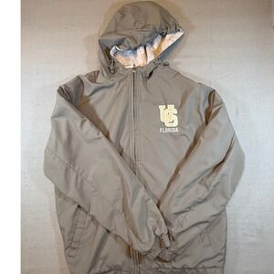 Universal Studios Florida Hooded Windbreaker Jacket Gray Men Small Full Zip 1416